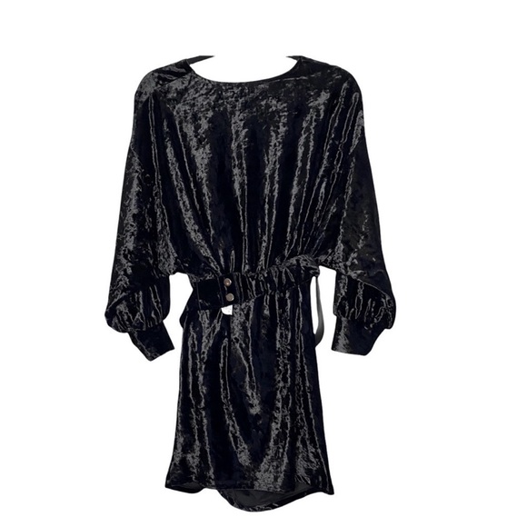 Zara velvet dress with gold belt size M - Picture 6 of 6